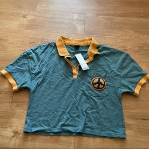 Urban Outfitters embroidered peace crop top